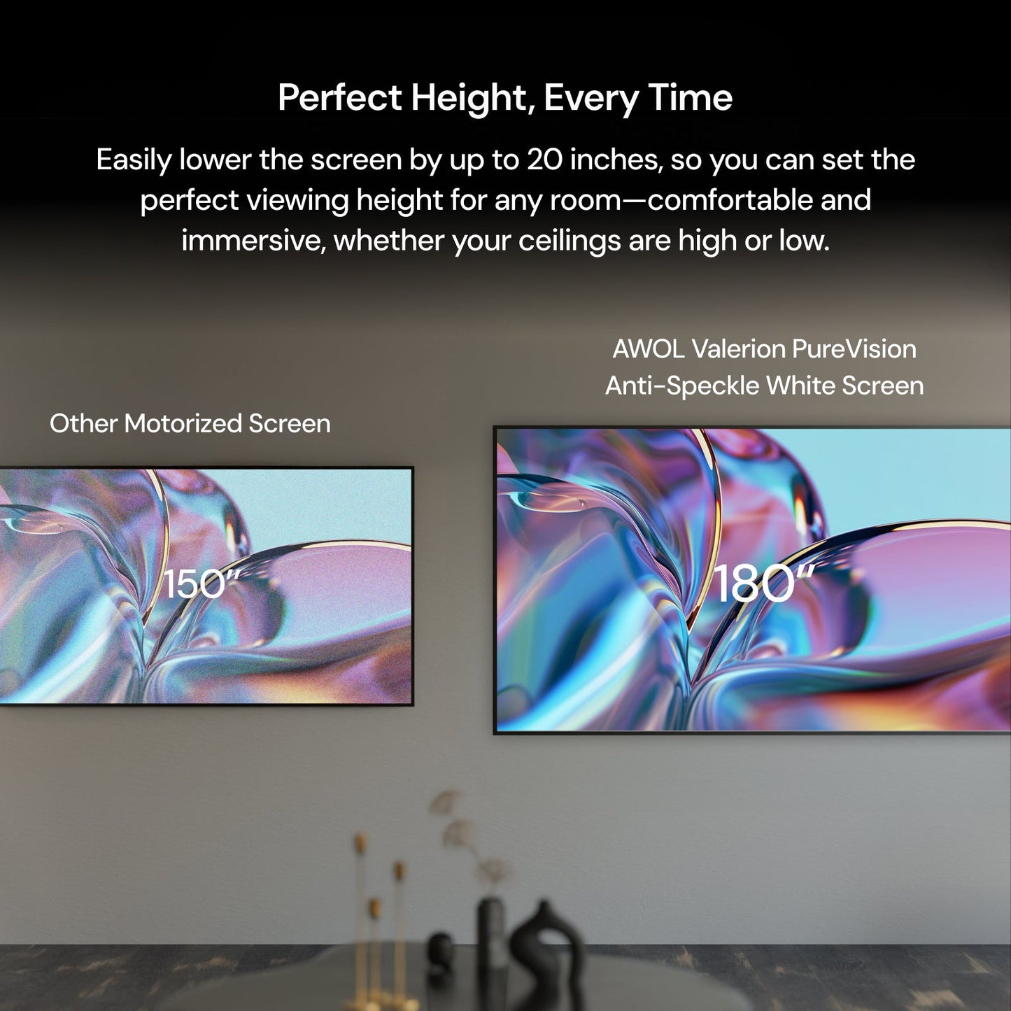 AWOL Valerion Pro 2+ PureVision Anti-Speckle Screen (Fixed Frame)