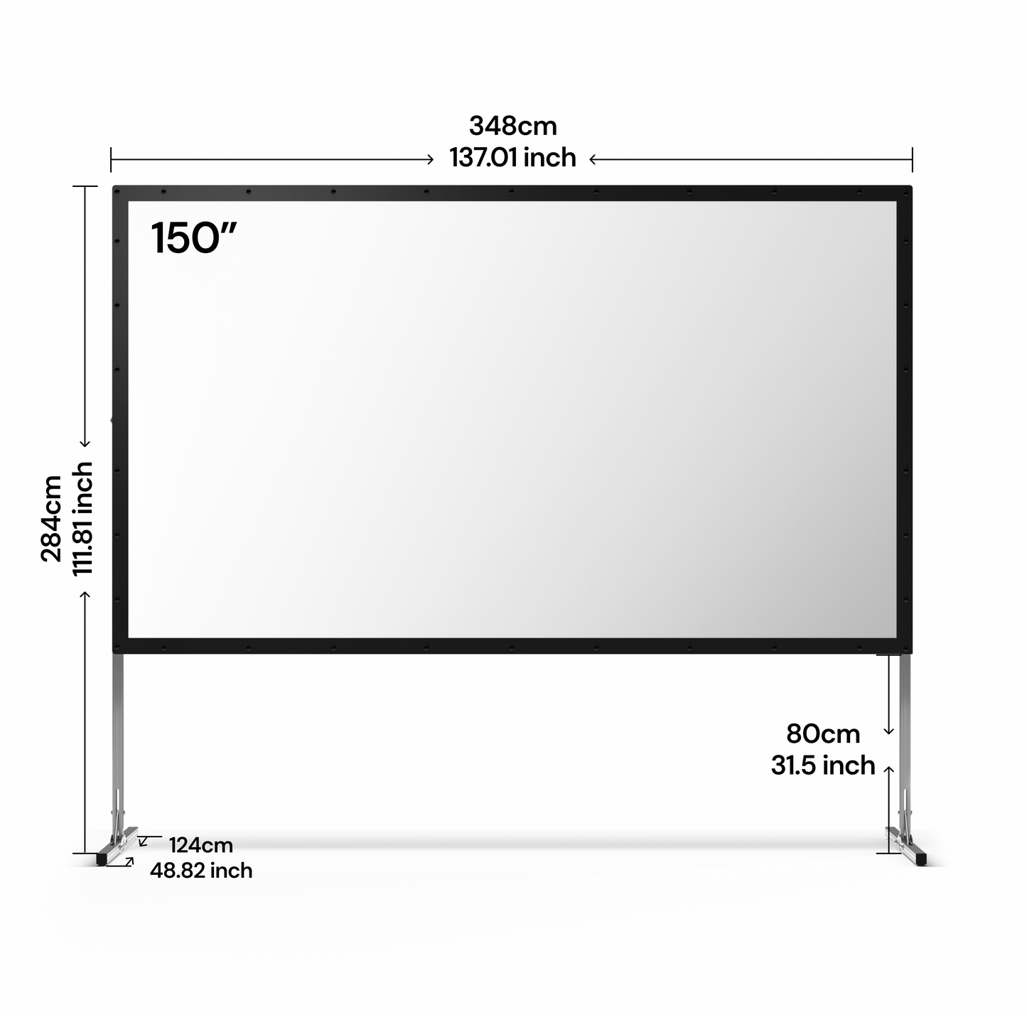 AWOL Valerion Outdoor Camping Portable Folding Matte White Screen (EU€)
