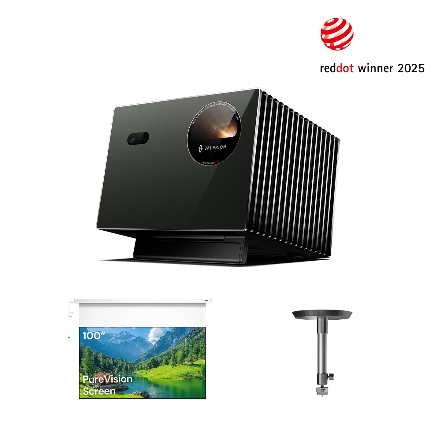 AWOL Valerion Pro 2 +PureVision Anti-Speckle Motorized Matte White Screen+Stand(EU€)